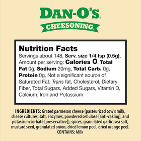 Dan-O's Cheesoning on popcorn for a cheesy finish.