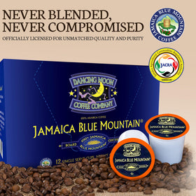 Dancing Moon Coffee Pods charity initiative label showing Semper Fi donation