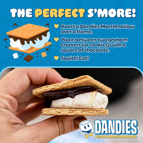 Seven-ingredient vegan marshmallows highlighted on label.