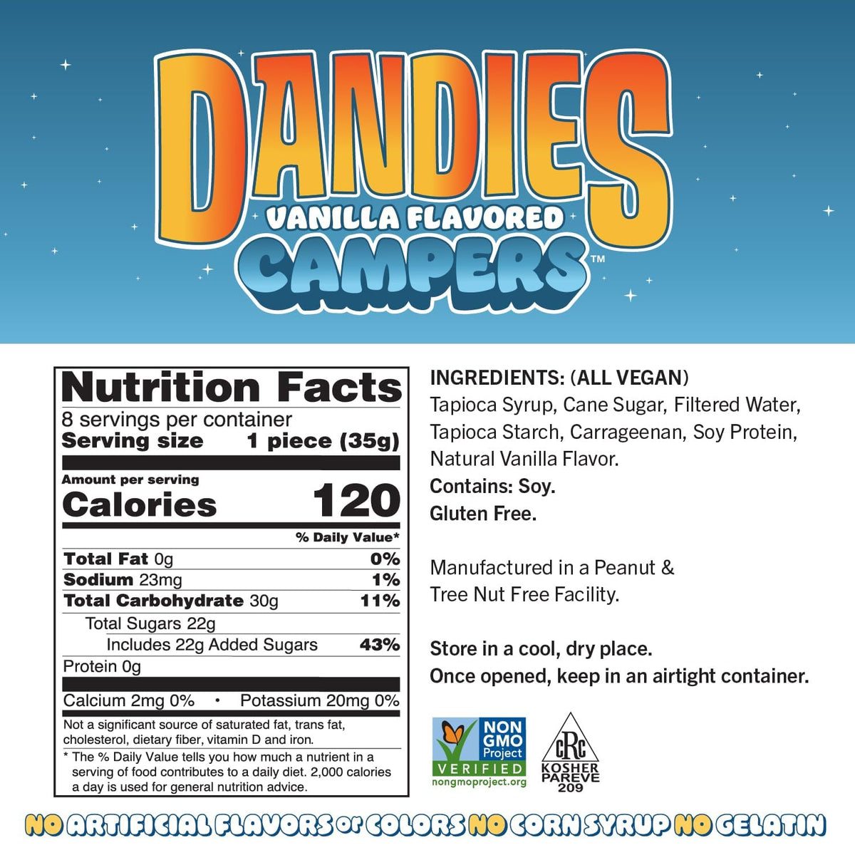 Toasted Dandies Jumbo Campers over campfire for s'mores.