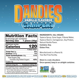 Toasted Dandies Jumbo Campers over campfire for s'mores.