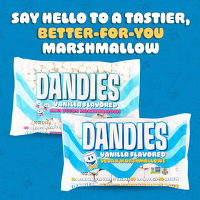Dandies mini vegan marshmallows on dessert skewers, great for parties