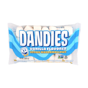 DANDIES vegan marshmallows pack front, perfect for plant-based snacking.