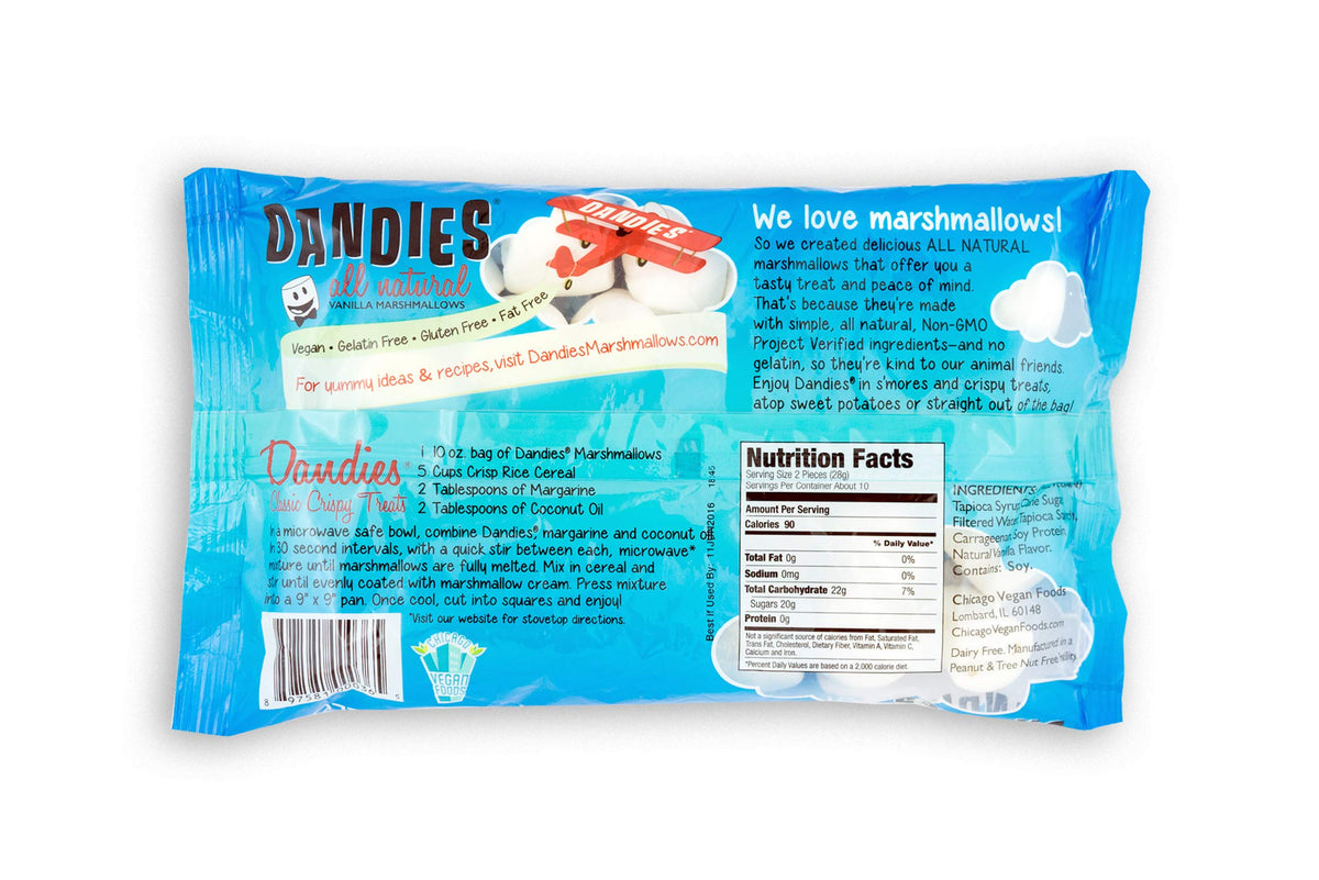 DANDIES vegan marshmallows perfect for s'mores and campfire treats
