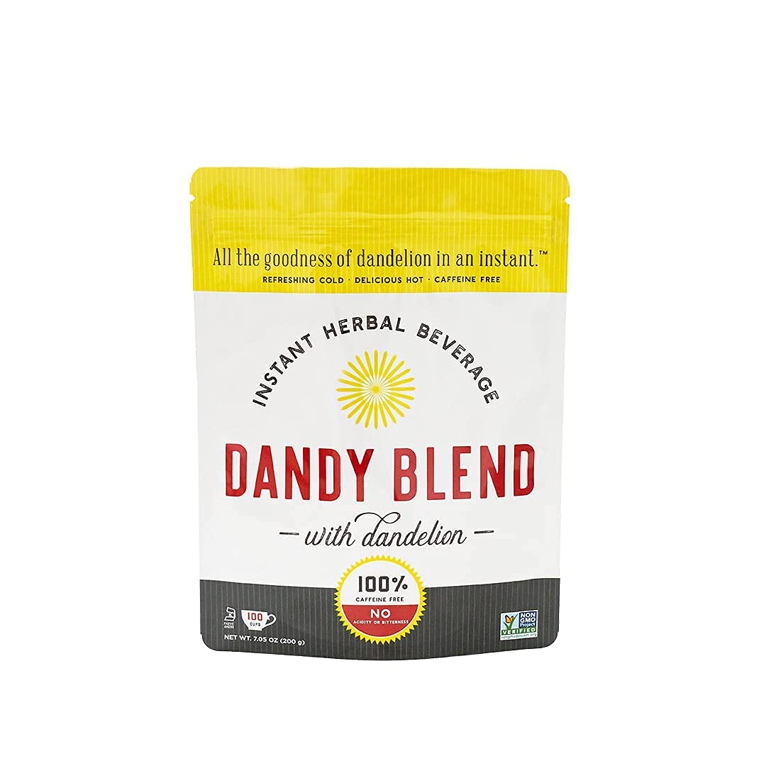 Dandy Blend instant beverage packaging for a caffeine-free morning start