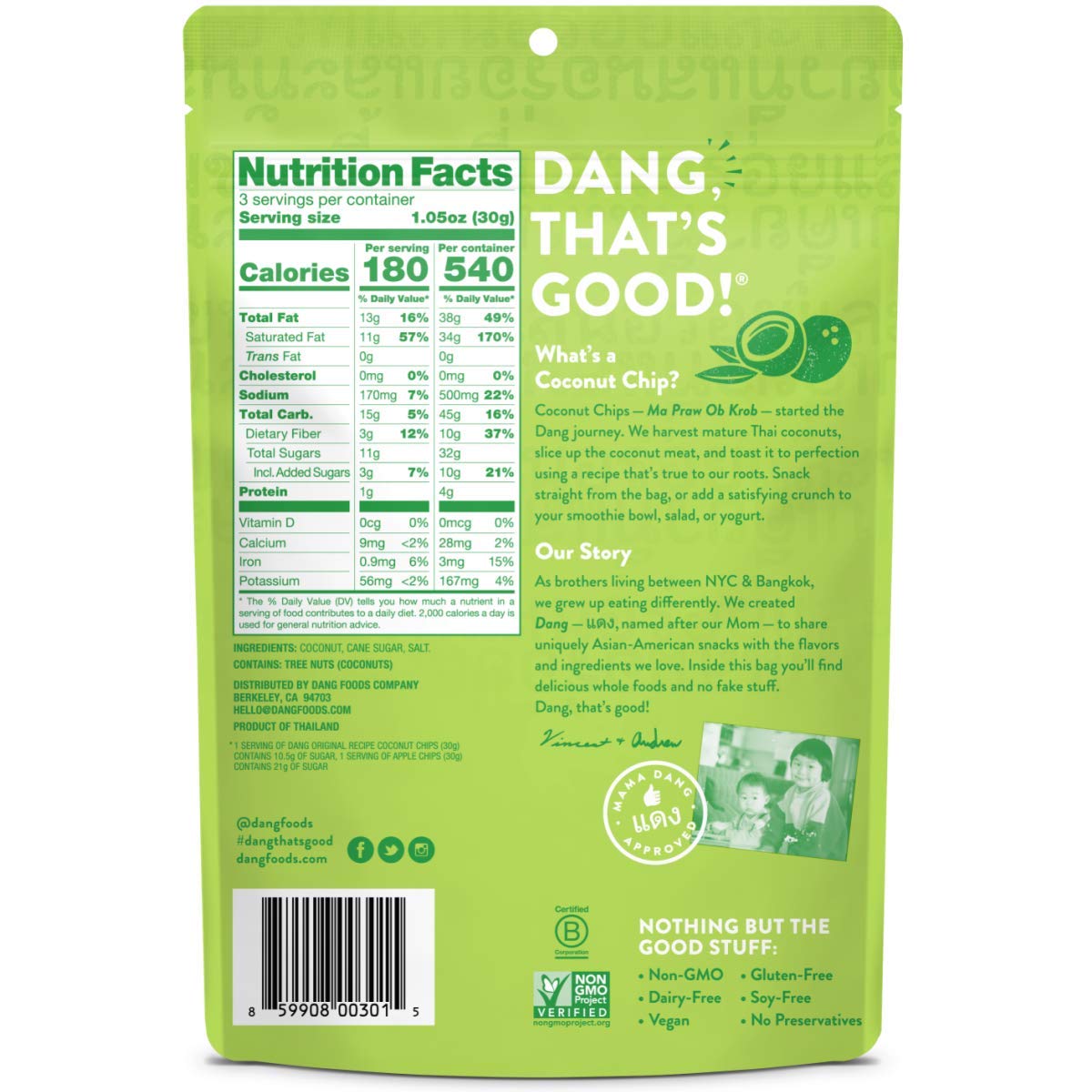 Dang Toasted Coconut Chips Original close-up slices show crunchy texture