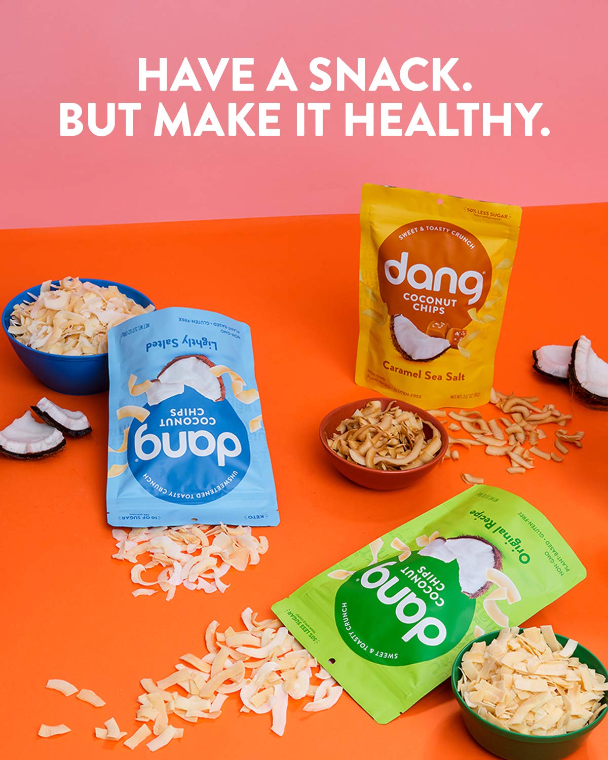 Dang Toasted Coconut Chips topping yogurt for extra coconut flavor