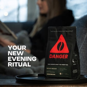 Danger Coffee on-demand roast process image showing fresh flavor and aroma.