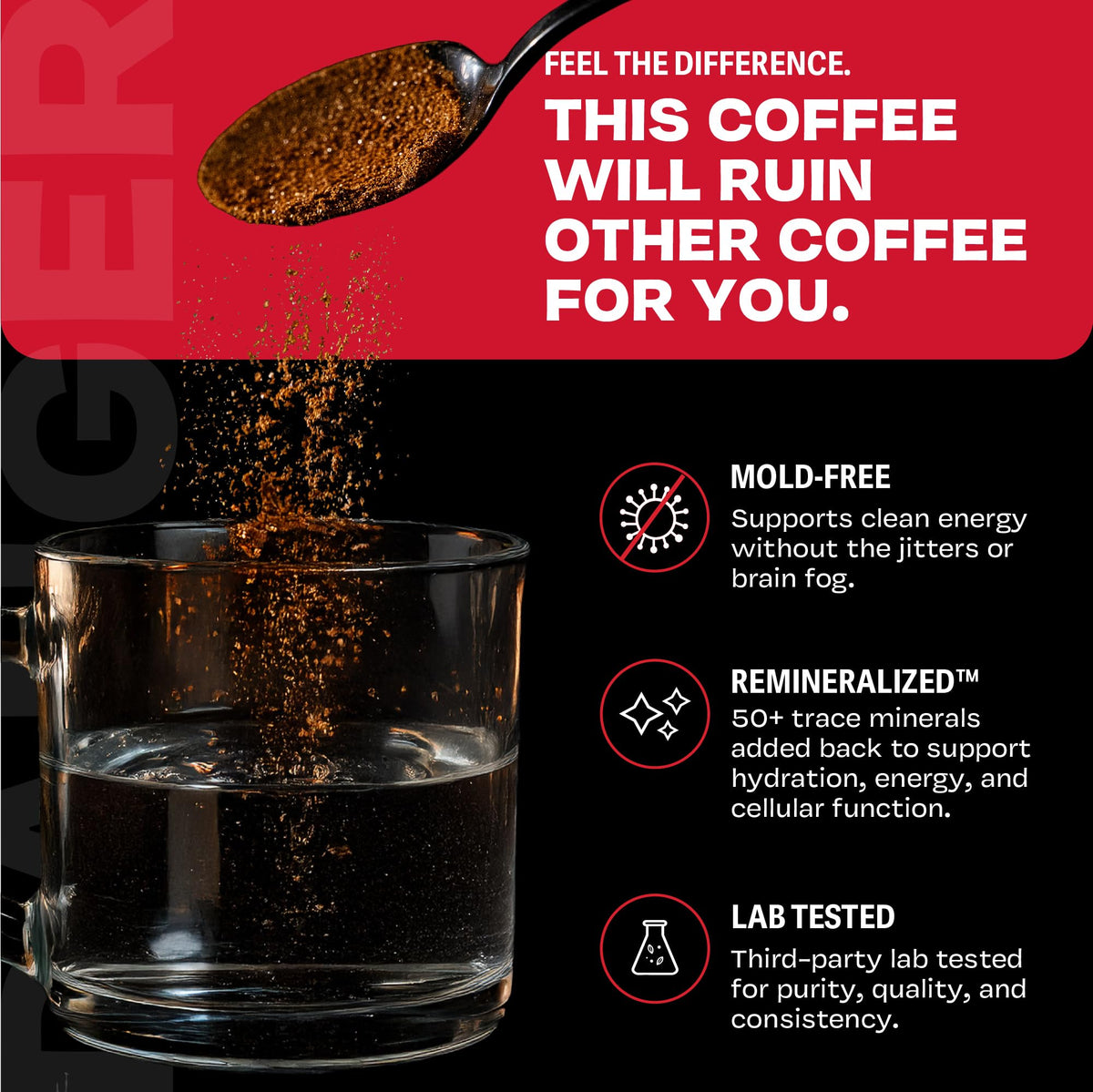 Danger Coffee remineralized with trace minerals supports hydration and steady energy