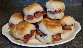 Dan'l Boone Inn Brand country ham biscuit packaged for pantry storage