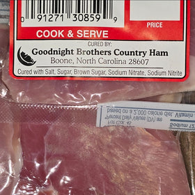 Dan'l Boone Inn Brand country ham biscuit pan-fry setup for browning edges