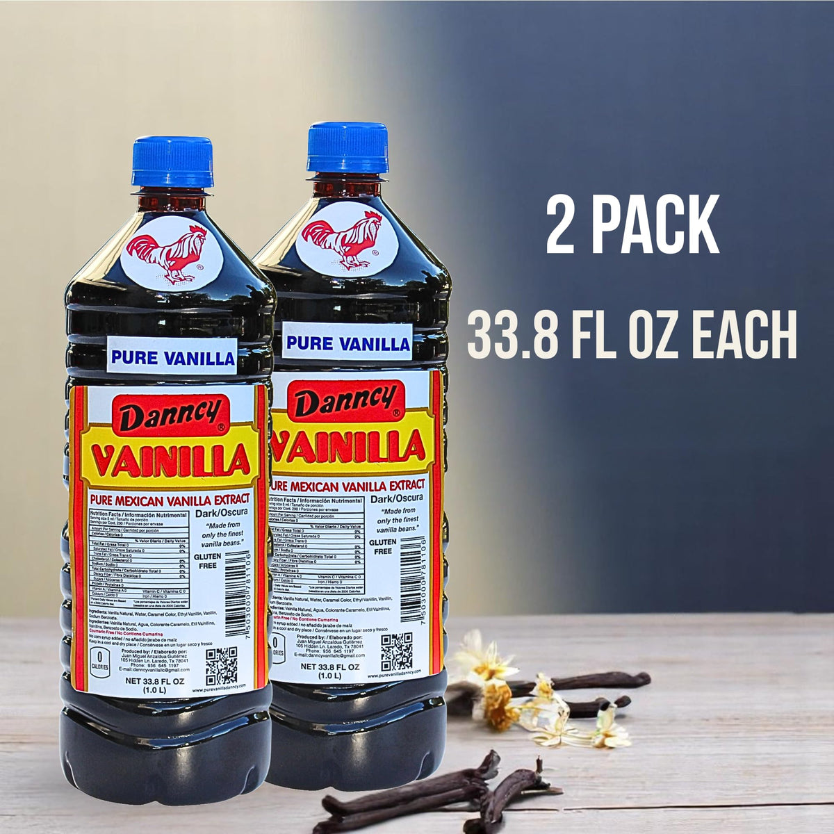 Danncy Vanilla Dark bottle pour highlights rich aroma for coffee and pancakes.