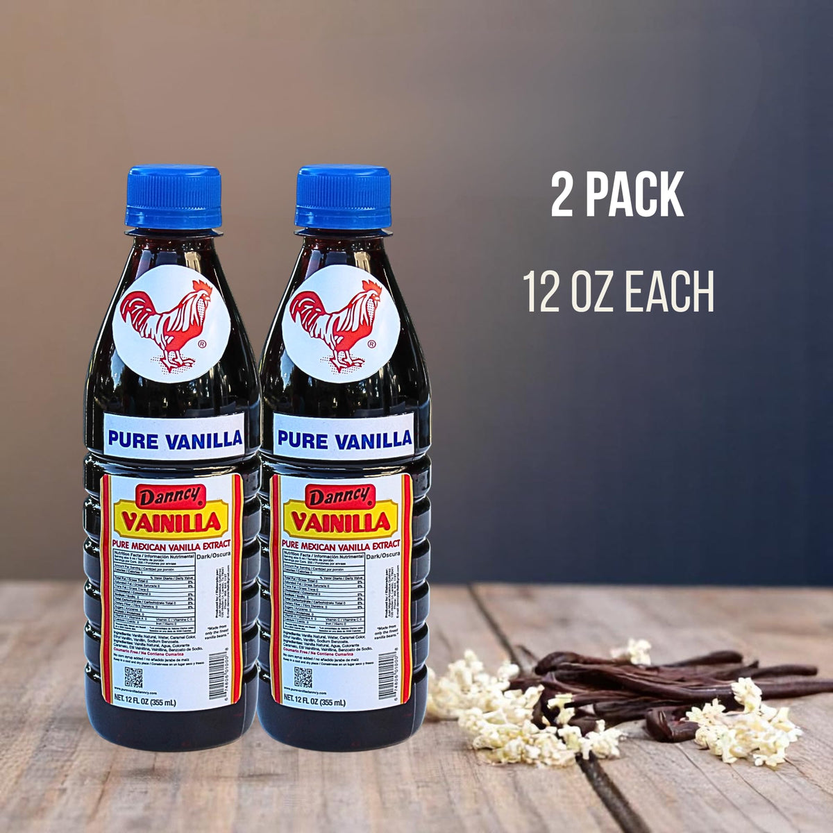 Danncy Vanilla Dark two bottles pack ready for home bakers and cafes.