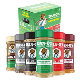 Dan-O's six-bottle set on kitchen counter for versatile weeknight meals.