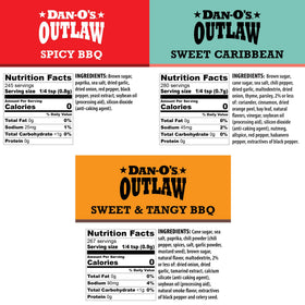 Dan-O’s Outlaw BBQ seasoning used as rib rub and finishing spice