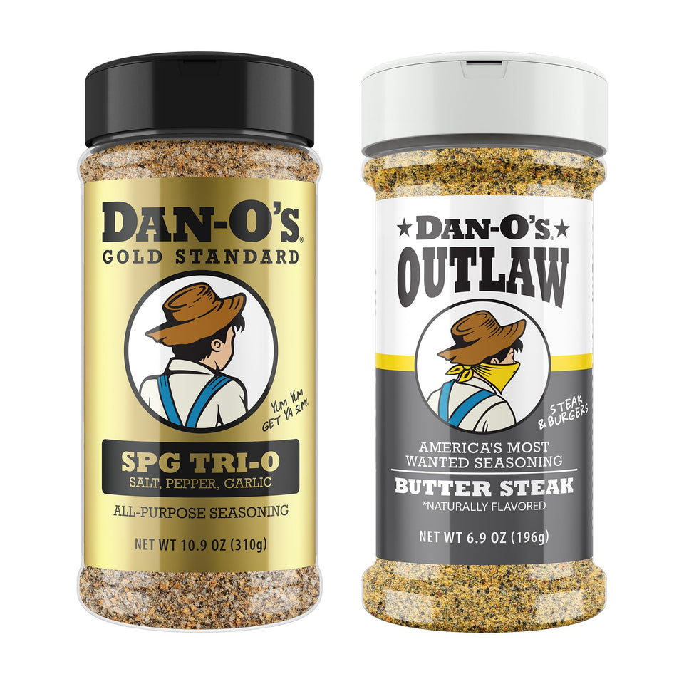 Dan-O's SPG Tri-O bottle front for a bold base flavor on grilled meats.