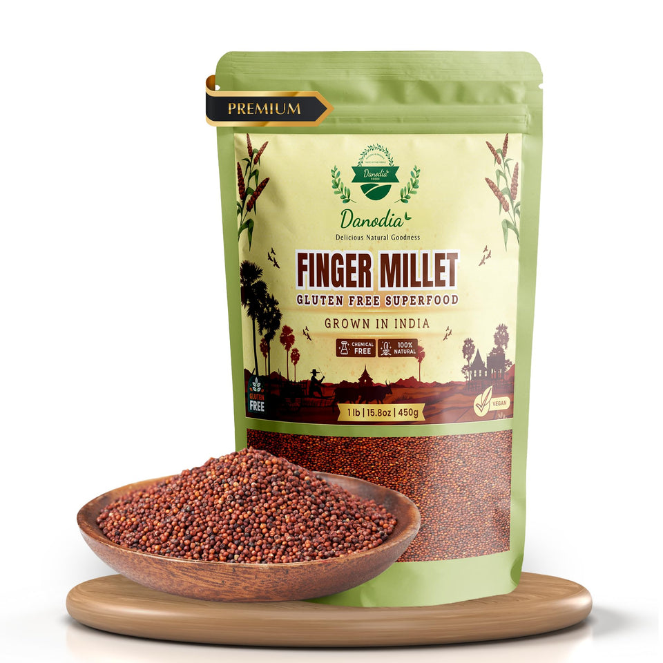 Danodia Foods finger millet raw grains for versatile gluten-free cooking.