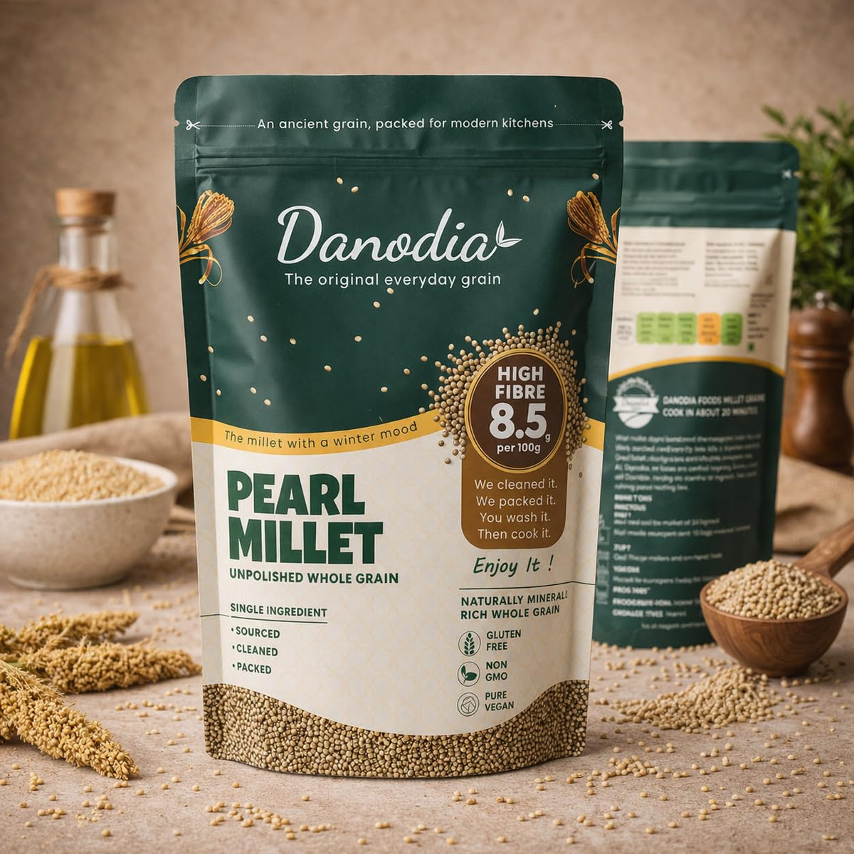 Indian origin Danodia Foods Bajra brand with careful packing.