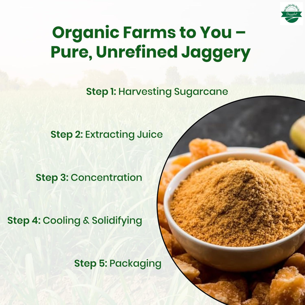 Dissolve Danodia jaggery powder in hot water before adding to iced drinks.