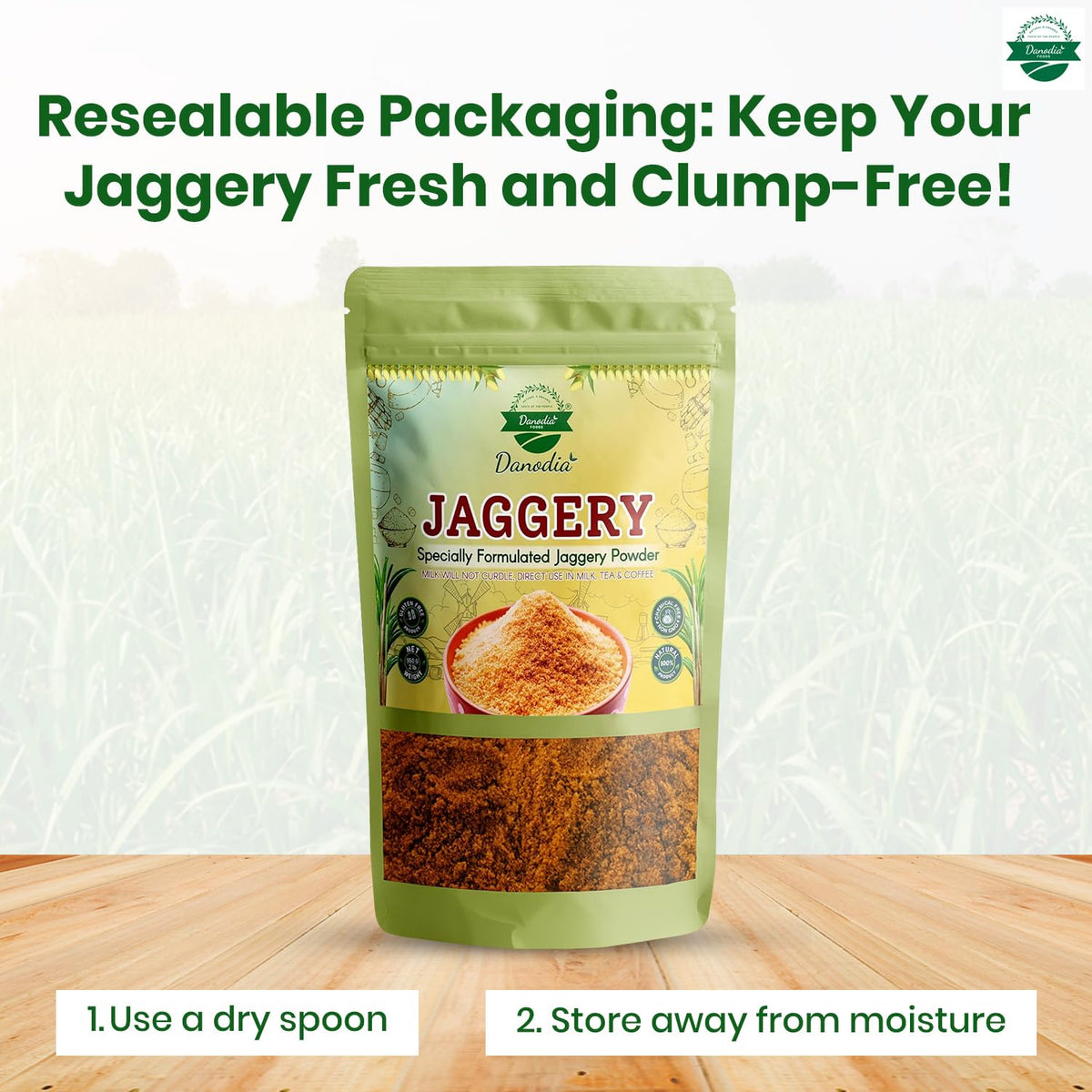 Danodia Organic Jaggery Powder is vegan and gluten-free with clean ingredients.