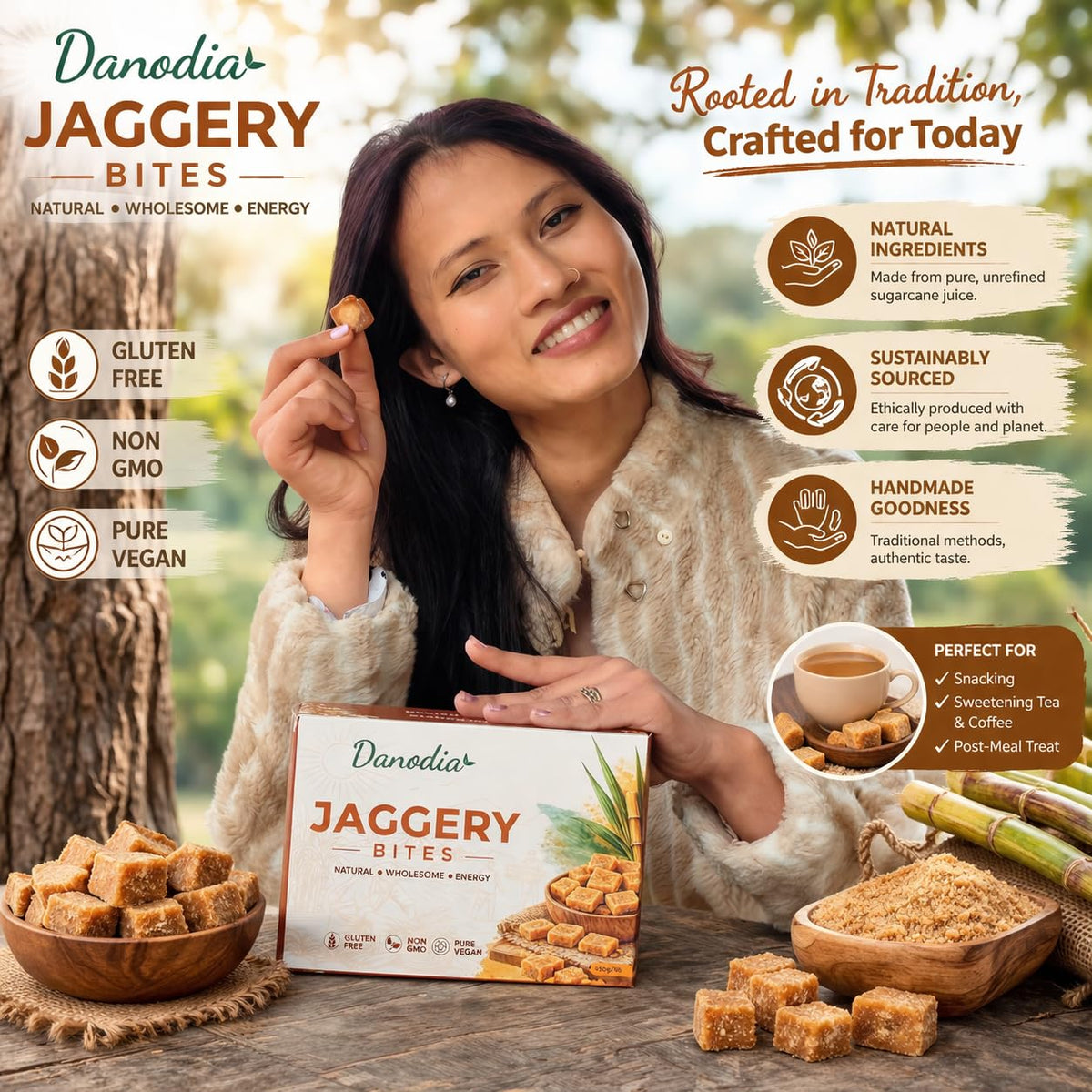 Danodia Jaggery Bites reseal to maintain freshness in humid kitchens.