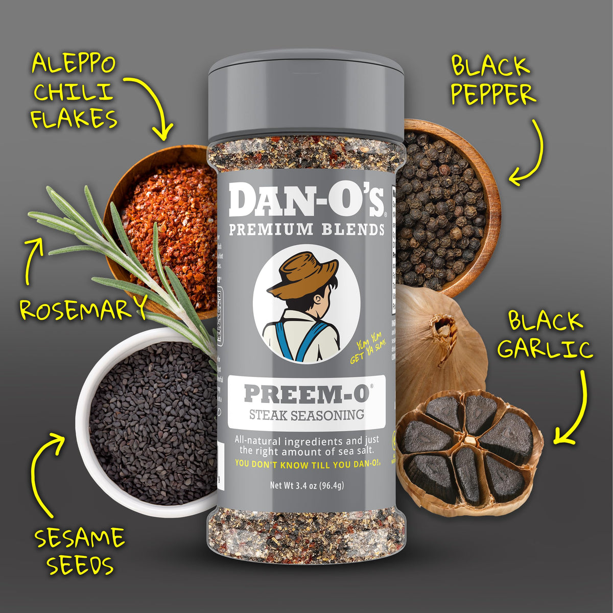 Dan-O's Cajun seasoning bottle bringing heat to grilled favorites and jambalaya.