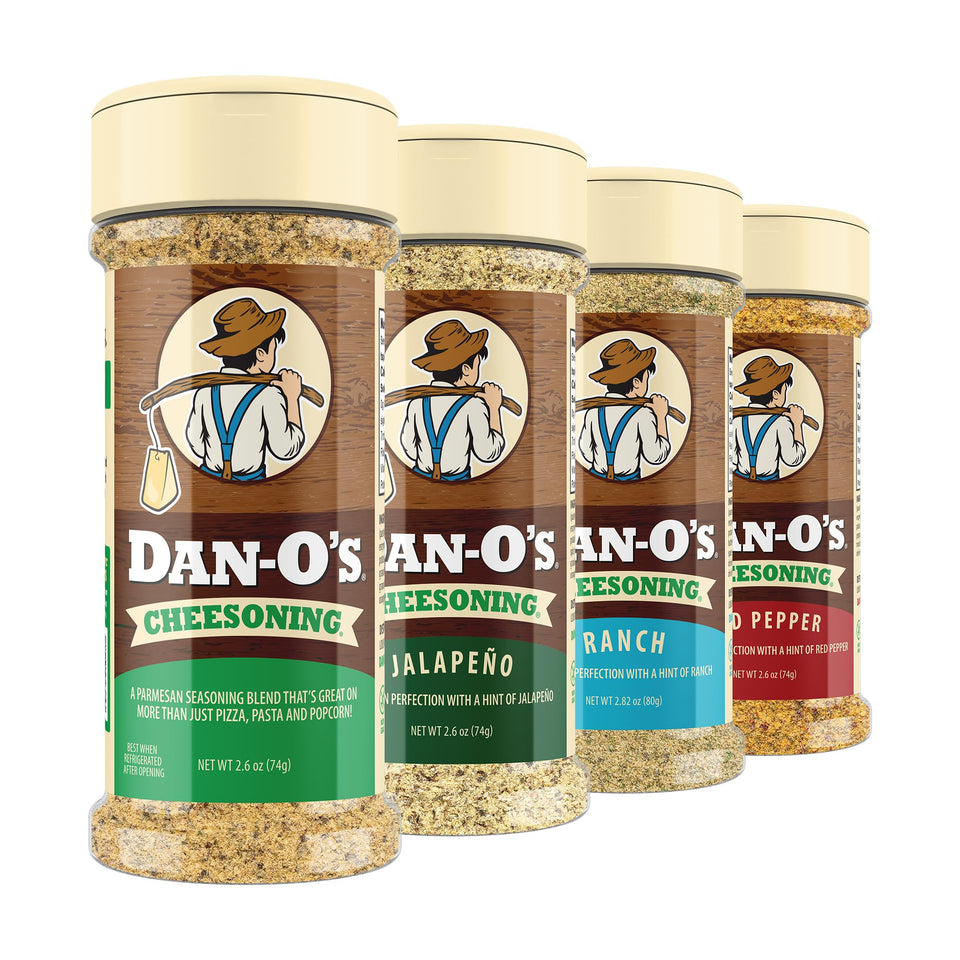 Dan-O's Ranch Cheesoning bottle highlights creamy tang and parmesan notes for fries and wings.