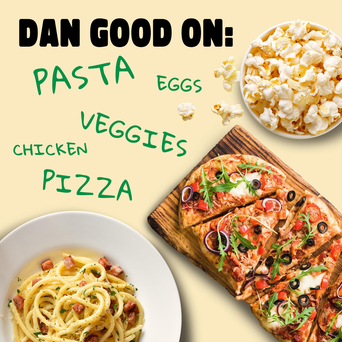 Dan-O's Red Pepper Cheesoning bottle brings a fiery cheesy kick to pizzas and pastas.