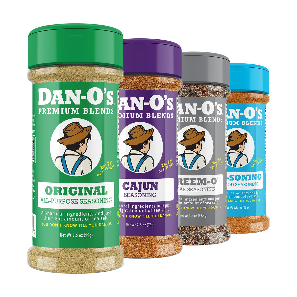 Dan-O's Original seasoning bottle for bold flavor on meats and veggies.