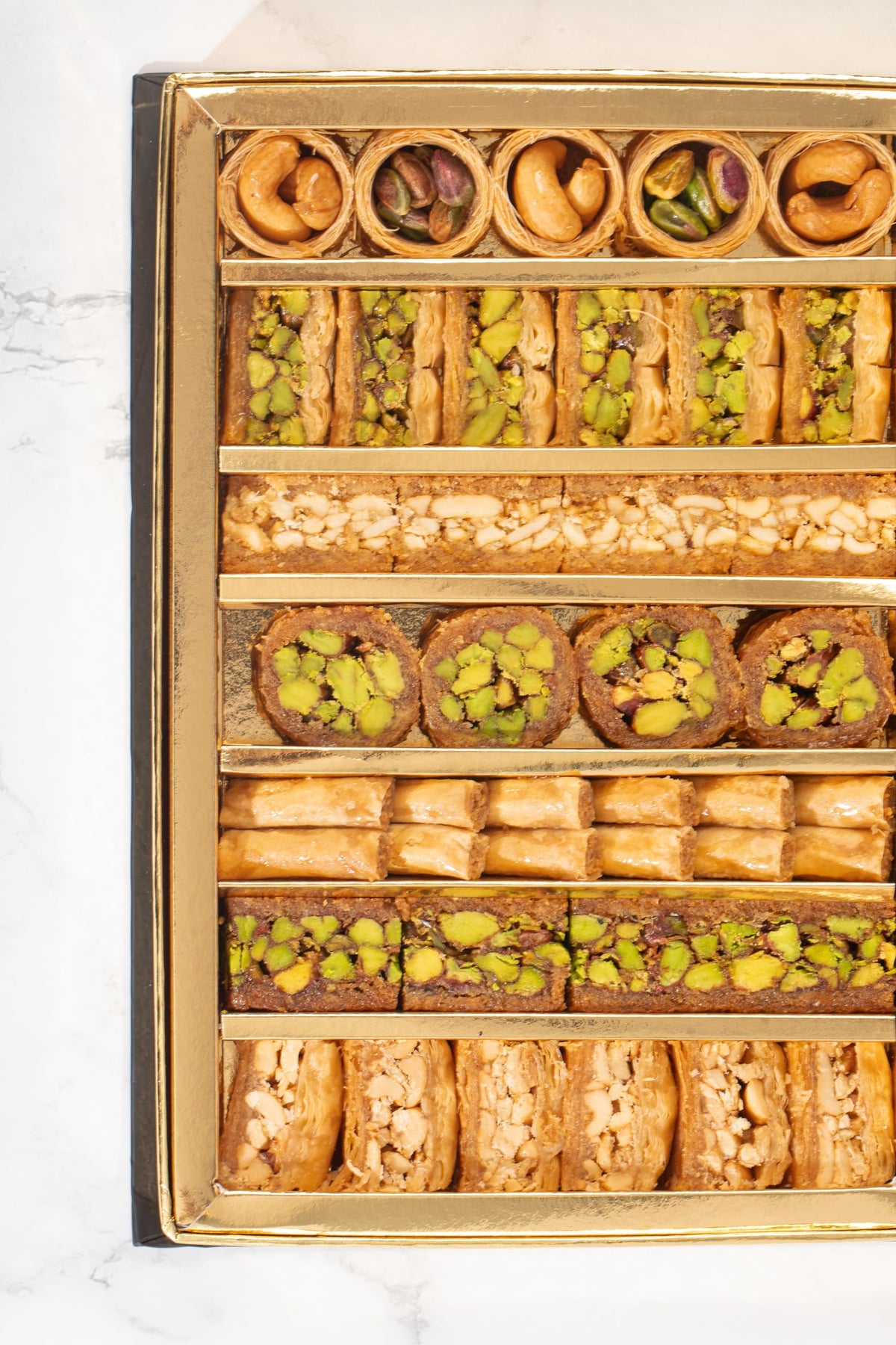 DAR BAKLAVA Nutlava pistachio baklava close-up highlighting premium nuts