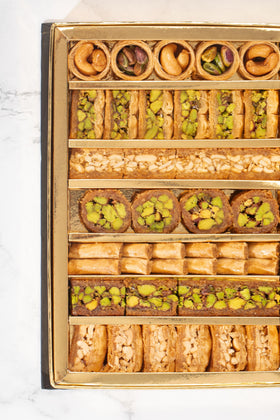 DAR BAKLAVA Nutlava pistachio baklava close-up highlighting premium nuts