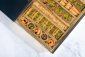 DAR BAKLAVA Nutlava varieties on a serving plate for tastings