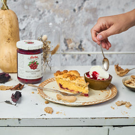 Darbo Lingonberry Sauce atop pancakes or yogurt showcases fruity breakfast versatility.