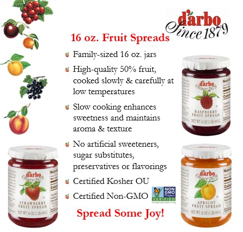 d'arbo raspberry fruit spread jar on kitchen counter ready for use