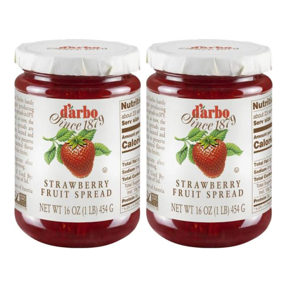 Darbo strawberry spread jar, vibrant real fruit flavor for breakfast.