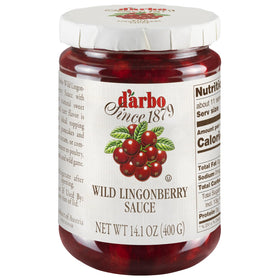 Darbo Lingonberry Sauce bottle pour showing tangy-sweet flavor for savory dishes
