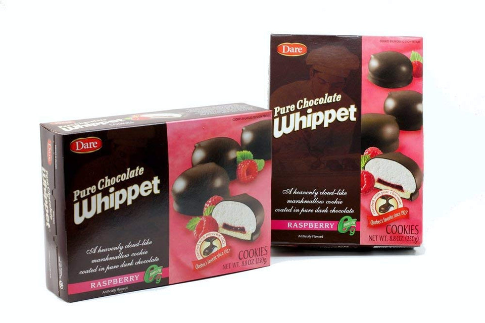 Dare Cookie Whippet Raspberry front view, 2-pack, perfect for on-the-go snacking.