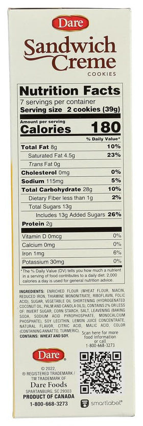 Dare Creme Cookies Lemon served as a tea-time snack.