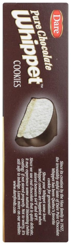 Dare Whippet Original Cookies cross-section reveals fluffy marshmallow center for a soft bite.
