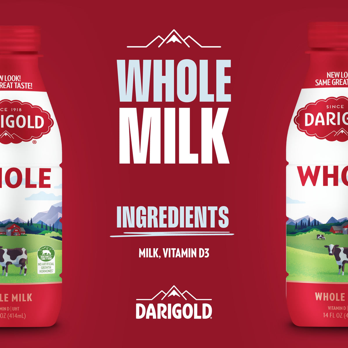 Darigold 12-pack whole milk bottles offer convenient family refills
