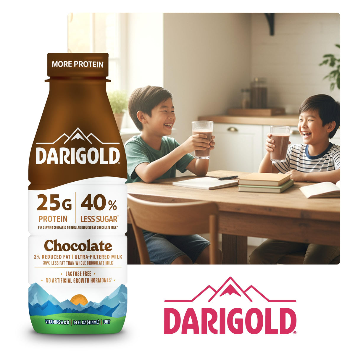 Darigold farm sourcing image highlighting rbST-free, family dairy practices.