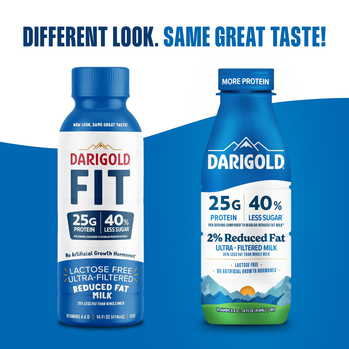 Darigold FIT nutrition label close-up shows protein per serving and minerals.