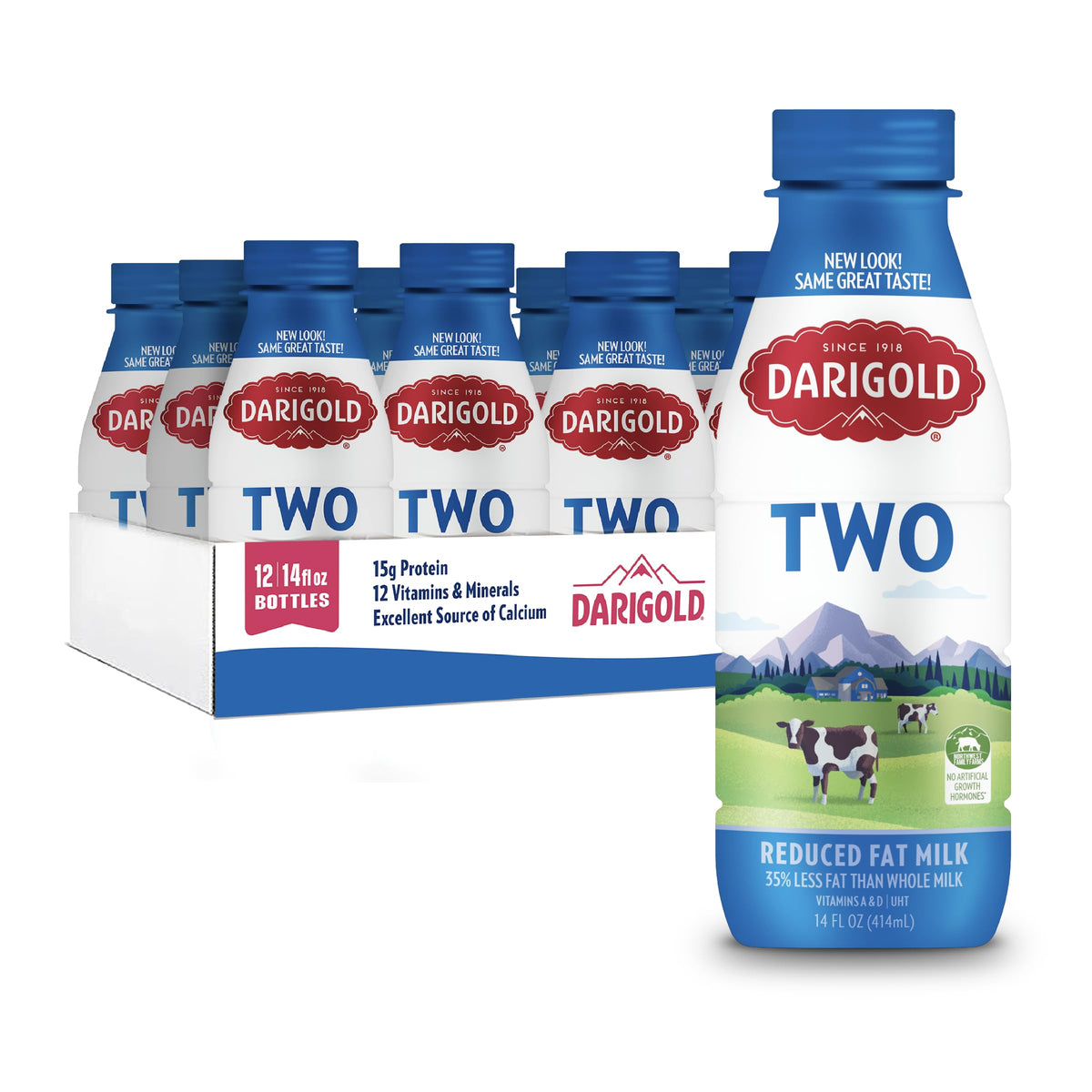 Darigold 2% milk bottle showing smooth, velvety creaminess for everyday sipping.
