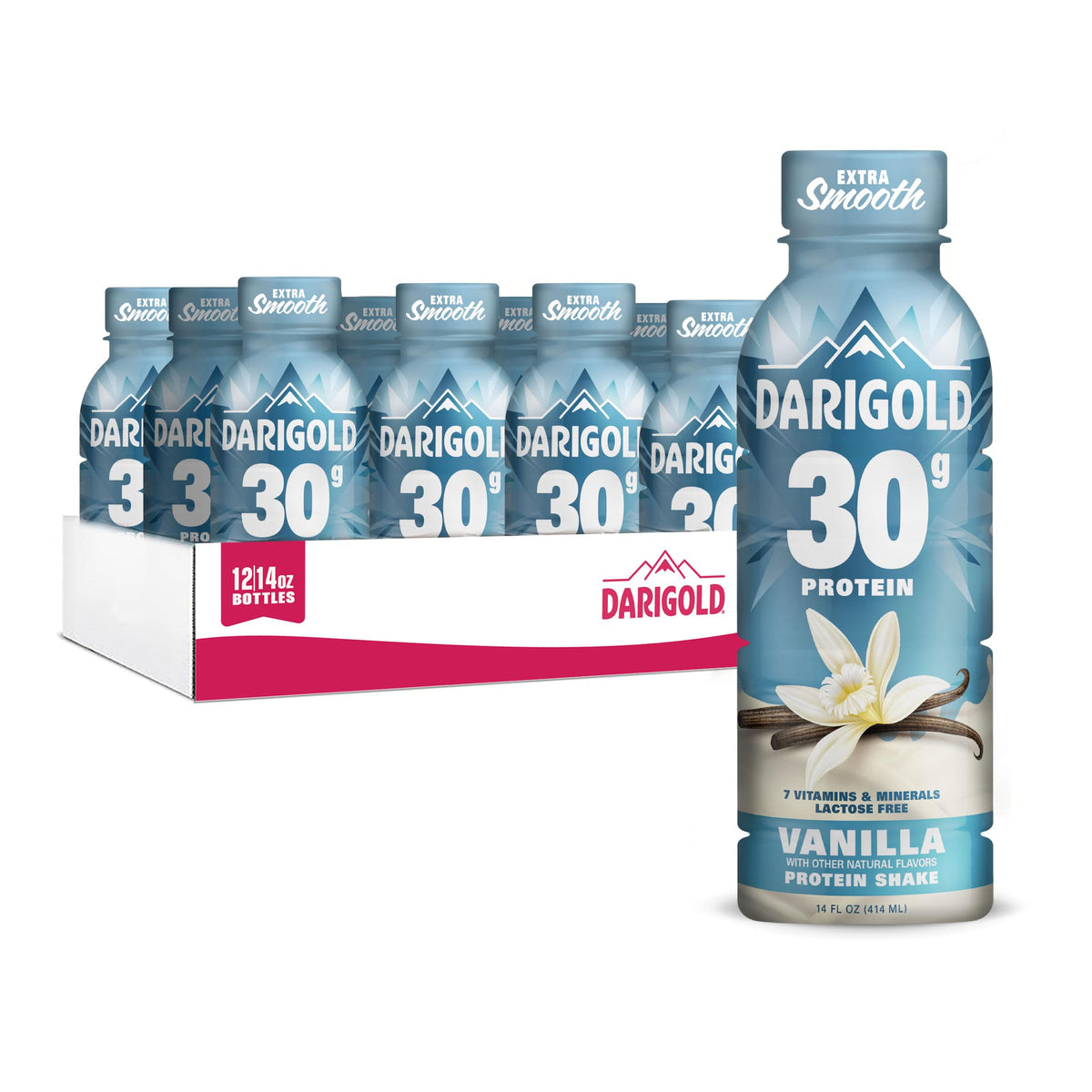 Darigold Vanilla Protein Shake bottle offers convenient on-the-go protein.