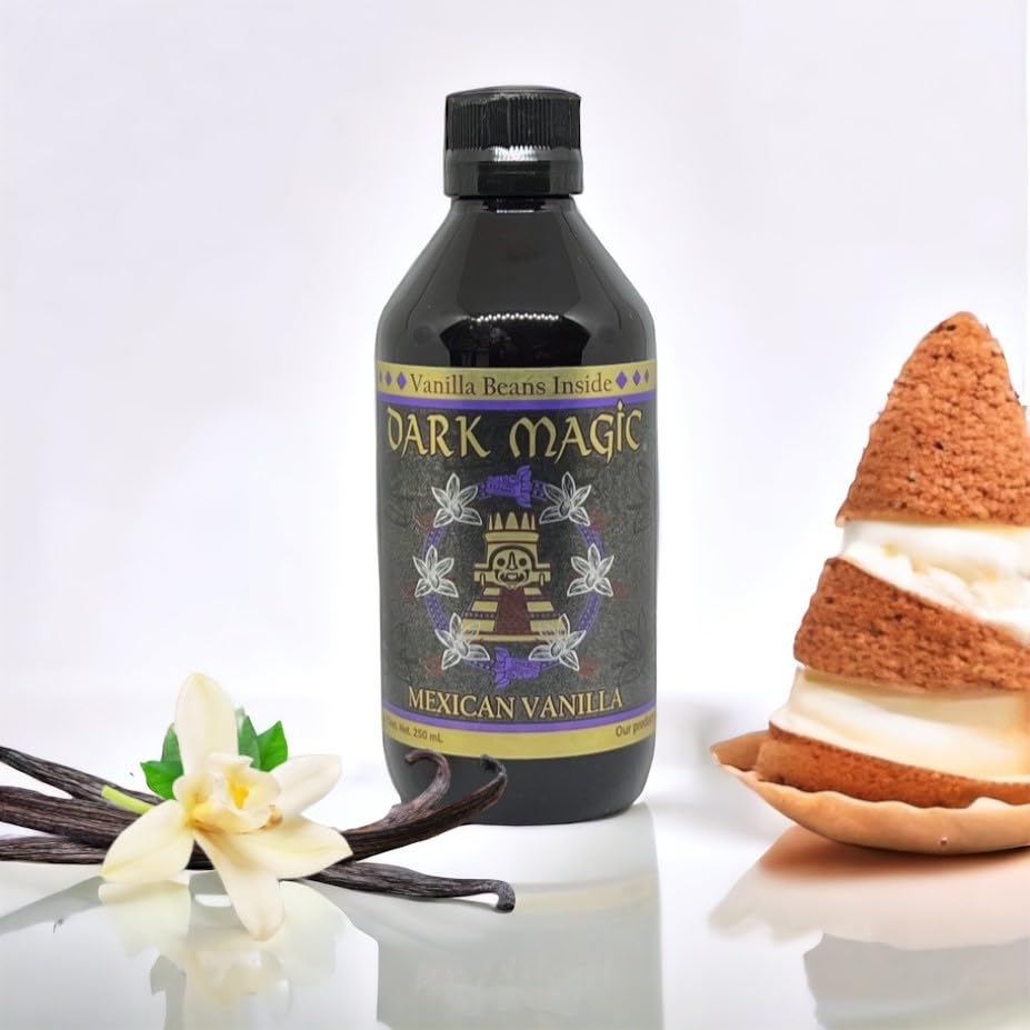 Dark Magic Pure Mexican Vanilla Extract bottle with real beans for rich flavor