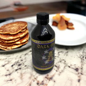 Dark Magic vanilla extract in a kitchen scene ready for recipes