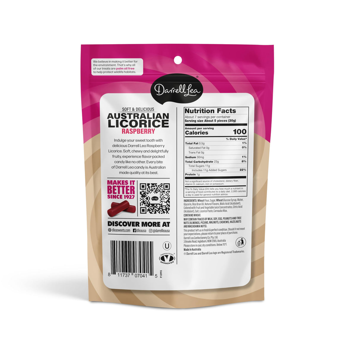 Non-GMO Darrell Lea licorice, ideal for everyday mindful snacking.