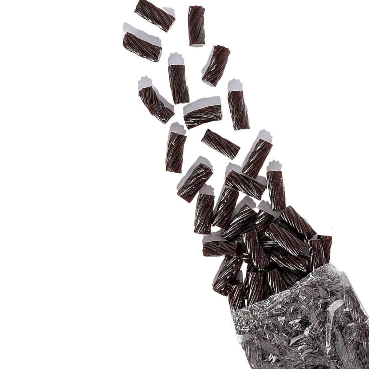Original black licorice in bulk tub, ideal for sharing.