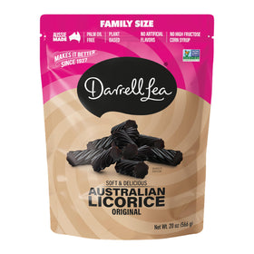 Darrell Lea Original Black licorice pack, ideal for sharing and lunchboxes.