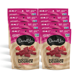 Darrell Lea Raspberry Licorice with a soft bite for a fruity treat.